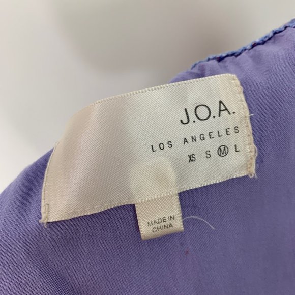 J.O.A. Lace Up Off The Shoulder Stripe Blue Top - Picture 7 of 8